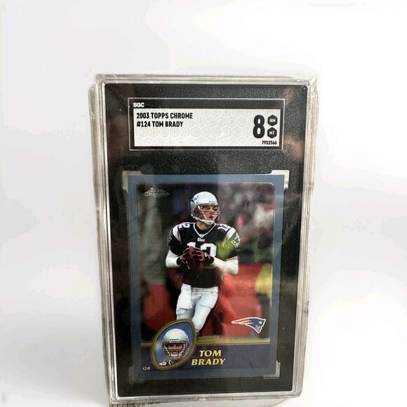 Topps Chrome 2003 - #124 Tom Brady Graded SGC 8 - Picture 1 of 1
